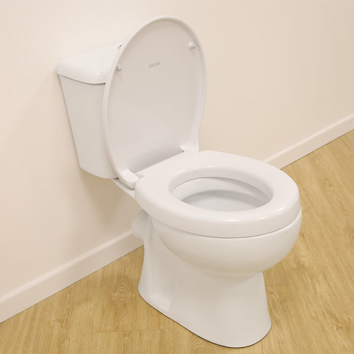 Elevador WC (5 cm) Duroplast, Alza Inodoro para Adultos con Tapa | KMINA | K30038