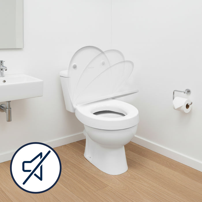 Elevador WC (7,5 cm) Duroplast, Alza Inodoro para Adultos con Tapa | KMINA | K30040