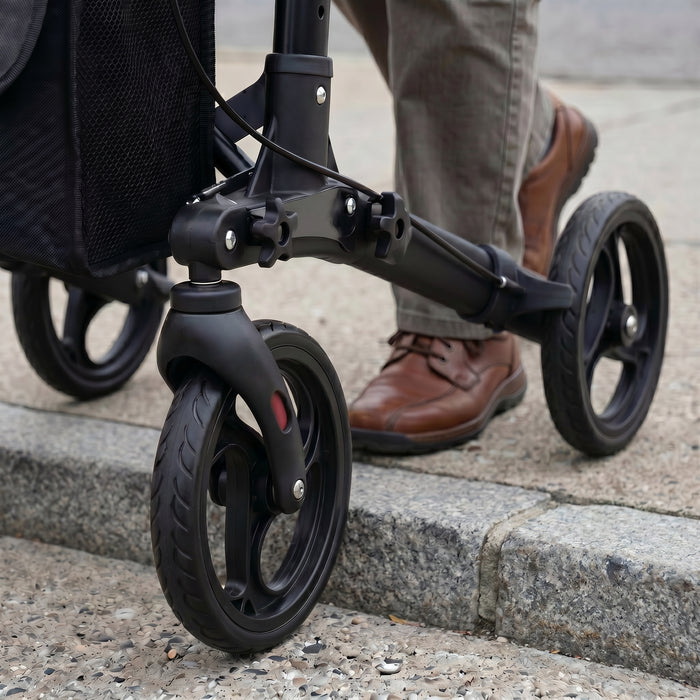 Andador Advance Negro, Andador para Personas Mayores con Asiento y cesta | KMINA | K10091