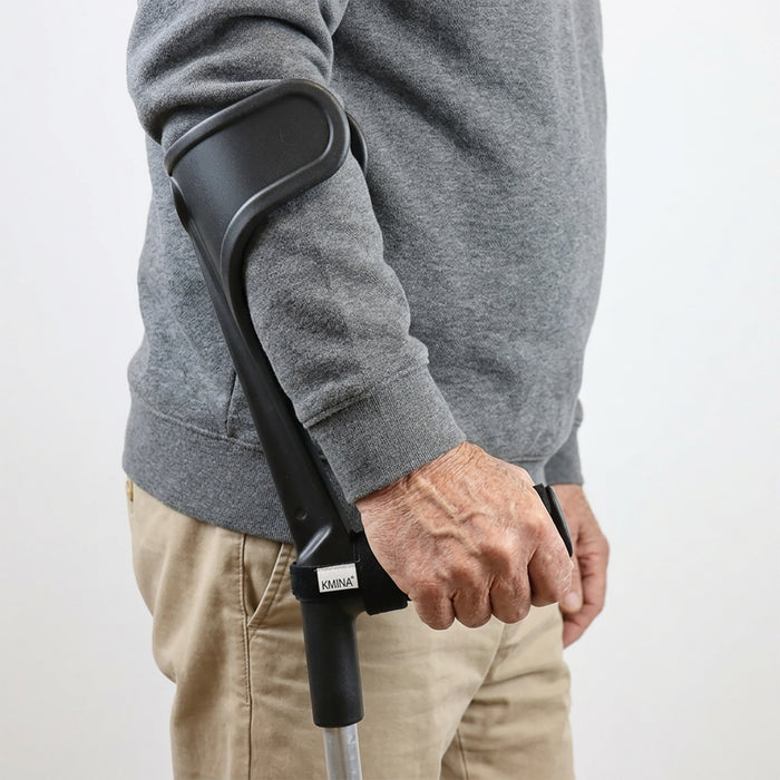 Canadianas para Adultos Acolchoadas (2 uds) Ortopédicas Alumínio Preto | KMINA | K10007