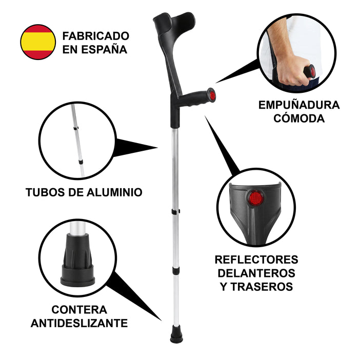 Muletas Ortopédicas Adulto (x2 uds), Muletas de Aluminio Regulables | PEPE | P10001