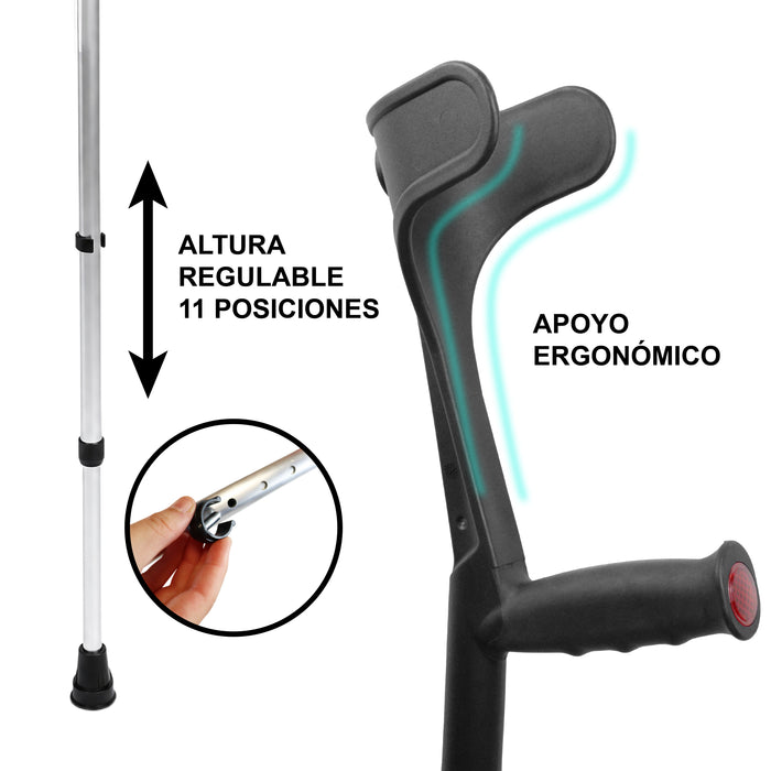 Muletas Ortopédicas Adulto (x2 uds), Muletas de Aluminio Regulables | PEPE | P10001