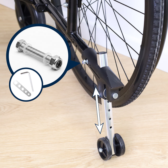 Ruedas Antivuelco para Silla de Ruedas, Ruedines Antivuelco (x2 uds) | KMINA | K10093