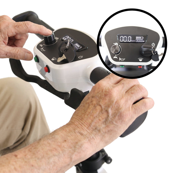 Scooter Plegado Eléctrico para Adultos Blanco con Reposabrazos | PEPE | P10049