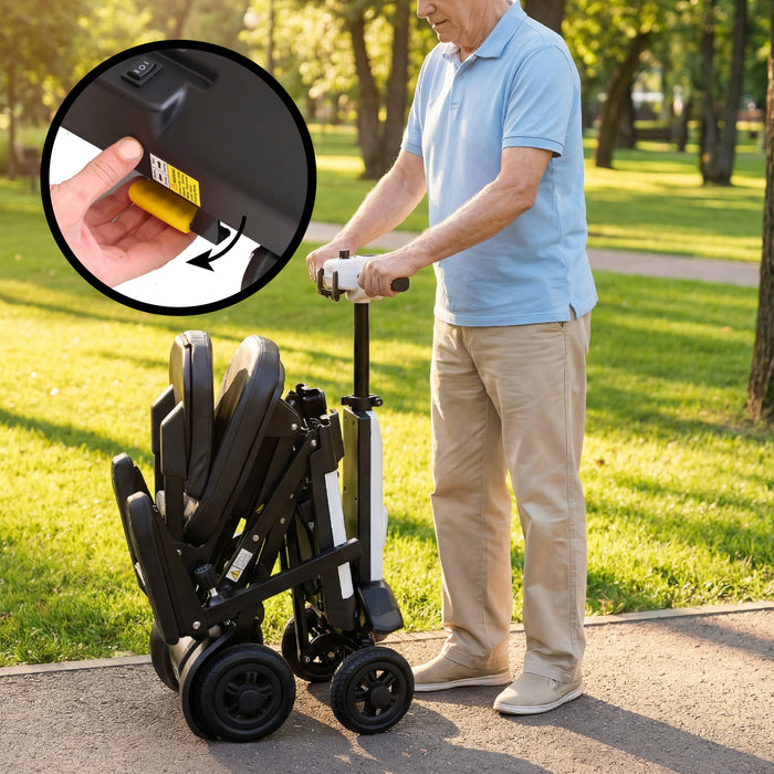 Scooter Plegado Eléctrico para Adultos Blanco con Reposabrazos | PEPE | P10049