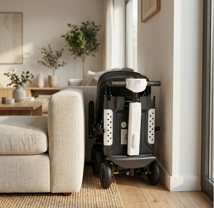 Scooter Plegado Eléctrico para Adultos Blanco con Reposabrazos | PEPE | P10049