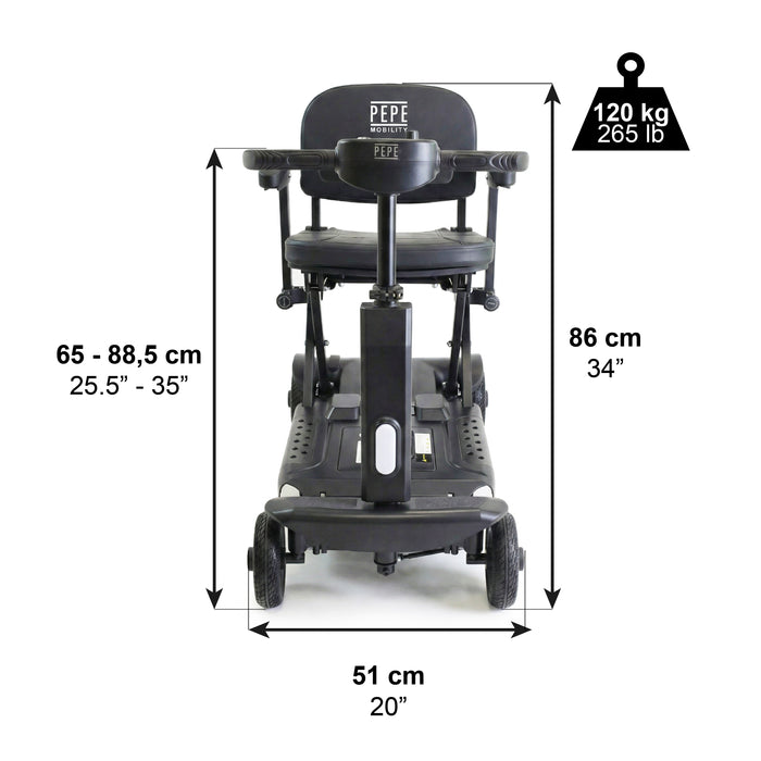 Scooter Plegado Eléctrico para Adultos Negro con Reposabrazos | PEPE | P10048