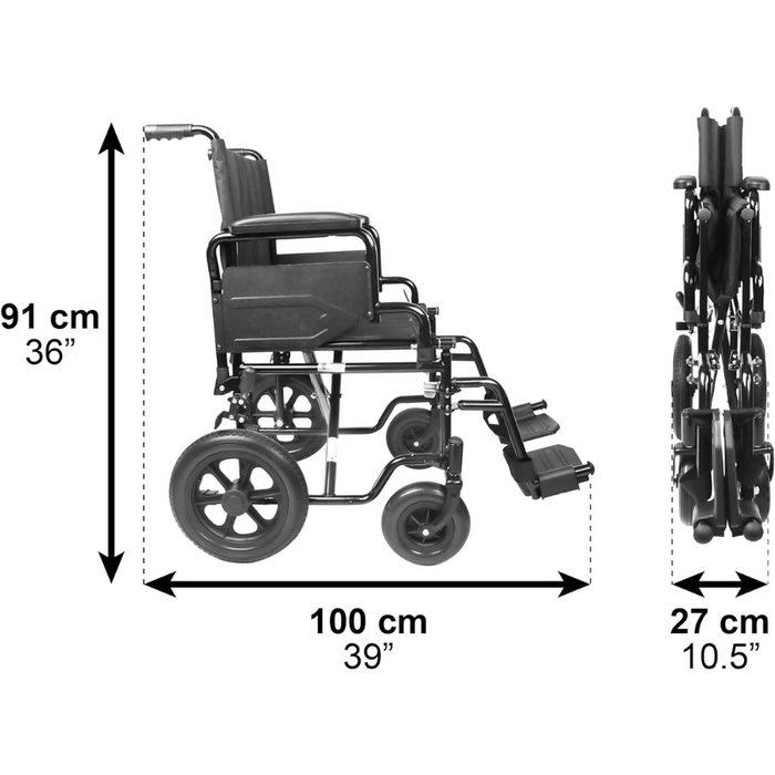 silla ruedas medidas lateral
