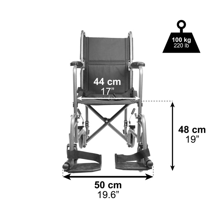 Silla de Ruedas Plegable y Ligera para Ancianos, Silla de Ruedas Estrecha para Casa | PEPE | P10019