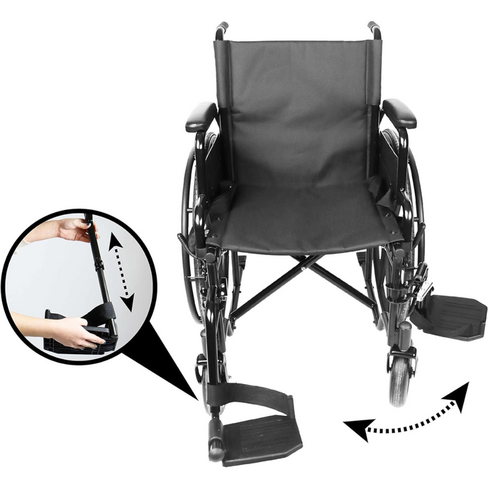 Silla de Ruedas Autopropulsable (Ancho Asiento 43 cm), Silla de Ruedas Plegable para Ancianos | PEPE