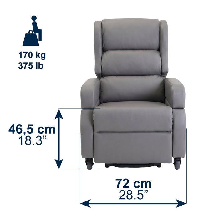 Sillón Elevador Relax Eléctrico con Asa, Sillón Relax Reclinable y Elevable Ortopédico, Sillón Levanta Personas Gris | KMINA | K40071