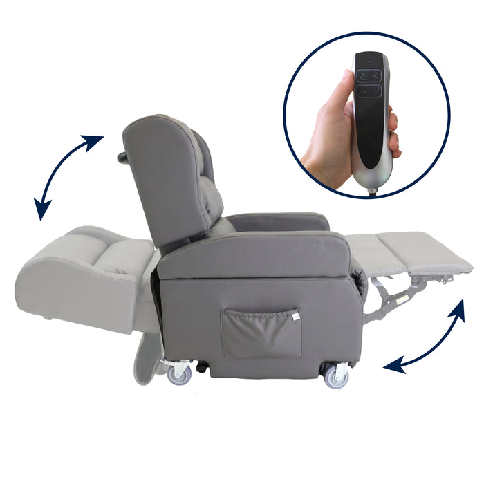 Sillón Elevador Relax Eléctrico con Asa, Sillón Relax Reclinable y Elevable Ortopédico, Sillón Levanta Personas Gris | KMINA | K40071