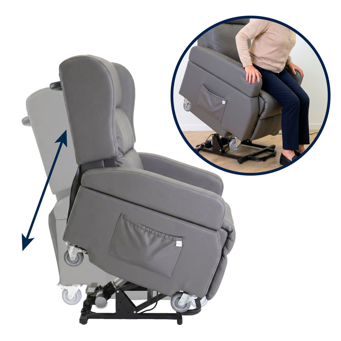 Sillón Elevador Relax Eléctrico con Asa, Sillón Relax Reclinable y Elevable Ortopédico, Sillón Levanta Personas Gris | KMINA | K40071
