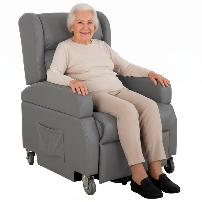 Sillón Elevador Relax Eléctrico con Asa, Sillón Relax Reclinable y Elevable Ortopédico, Sillón Levanta Personas Gris | KMINA | K40071