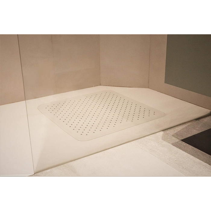Alfombrilla de ducha con piedra pómez – 31.5 x 15.7 in antideslizante –  Alfombrilla de ducha flexible de TPE para suelo de ducha – Alfombrilla de
