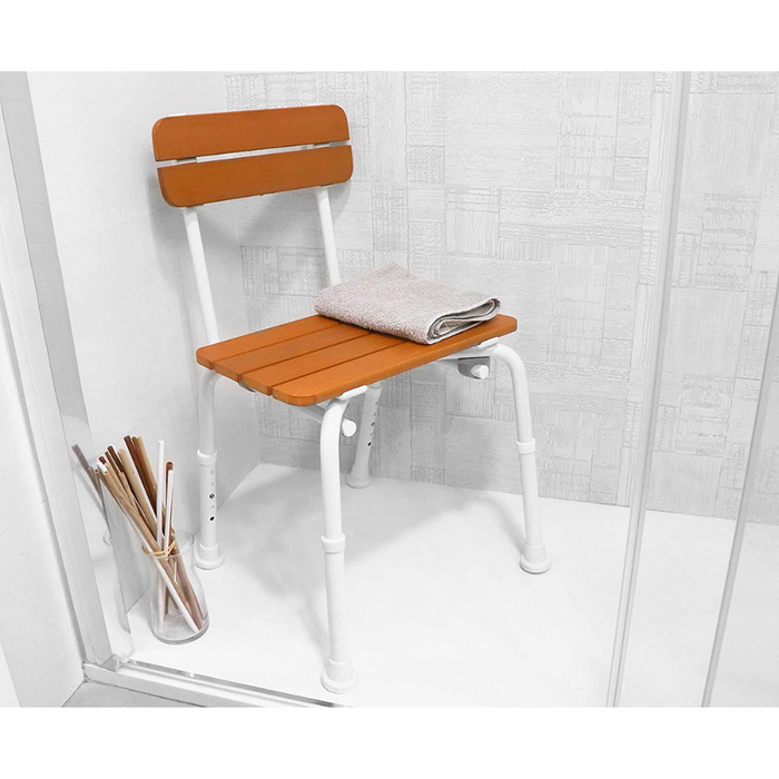 silla ducha efecto madera 