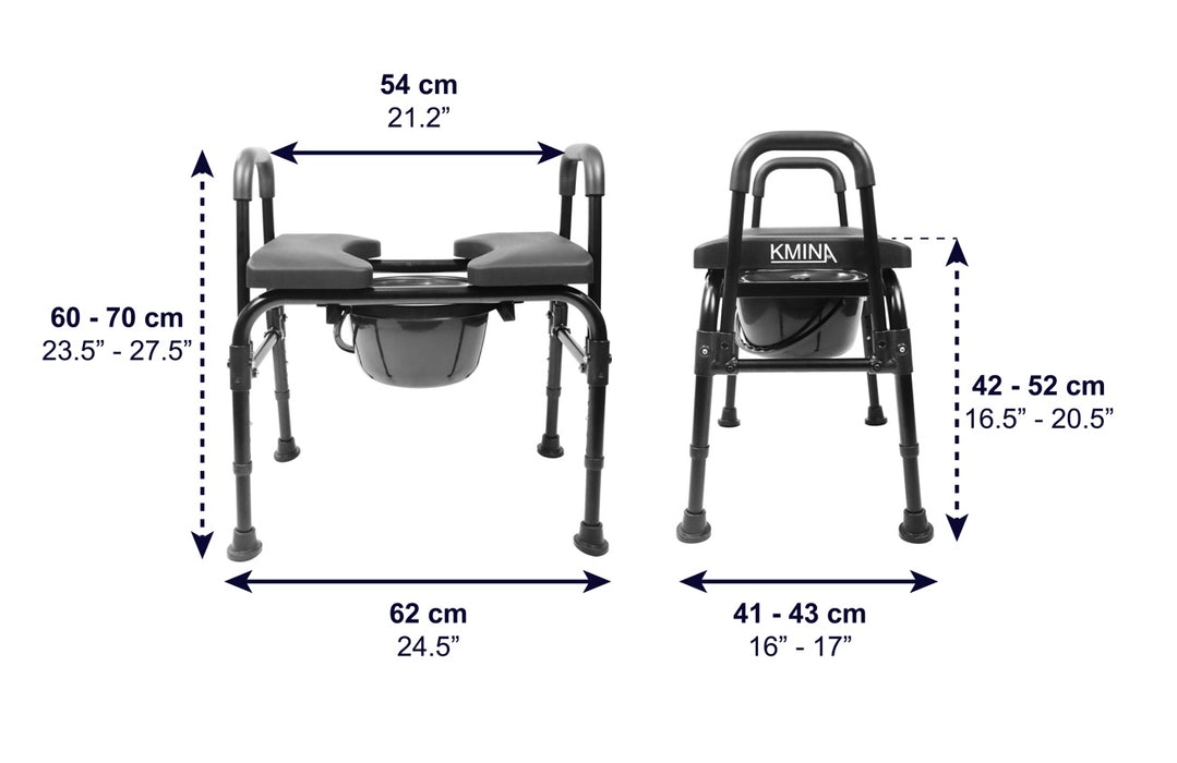 KMINA - Comoda WC per Anziani con Sedia Regolabile (Fino a 180 kg), Sedia  Water per Anziani